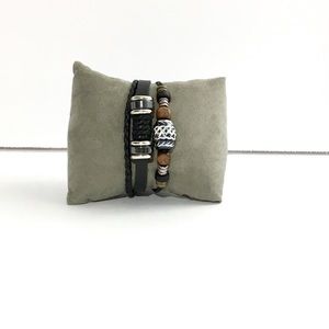 Bracelet Brown, Silver ,natural Stones